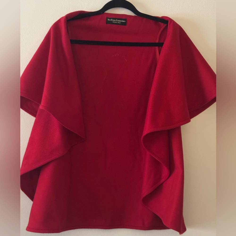 Red Open Front Cardigan